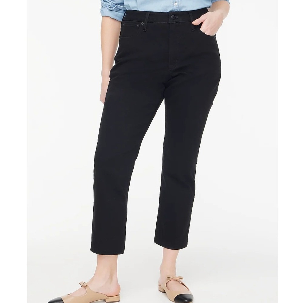 J.Crew Curvy‎ Essential Straight Jeans Black All-Day Stretch Size 25 NWT